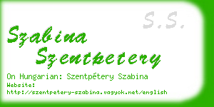 szabina szentpetery business card
