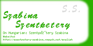 szabina szentpetery business card